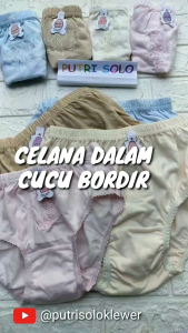 3PCS CELANA DALAM CU-CU BORDIR U/ WANITA