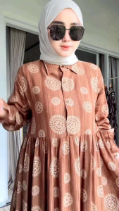 NEW DRESS ALINA RAYON PREMIUM BEST SELLER DRESS WANITA MUSLIMAH MOTIF TERBARU KEKINIAN ALLSIZE