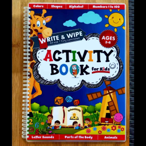 Laminated Educational Chart for Kids Ages 3 to 6 | Notebook style | Alphabet Numbers Shapes Colors Animals Body