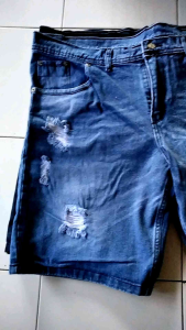 Celana Pendek Jeans Sobek Jumbo Pria Dewasa Denim Besar Jumbo Bigsize 33-45/Jeans Sobek Pendek Jumbo Pria Dewasa Denim Besar