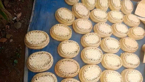 Keranjang Oval Anyaman Bambu  Souvenir  Hampers  Wadah Buah. Isi 5 Pcs