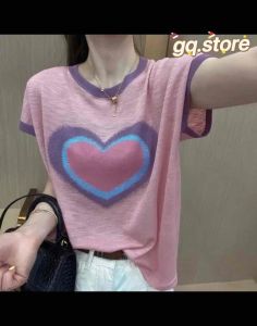 Áo Dệt Kim Dáng Rộng Cổ Tròn Tay Ngắn Chất Mongtoghi Lụa Mềm Mỏng