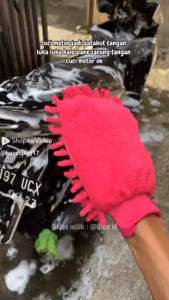 Kain Lap Cendol Sarung Tangan Microfiber Cuci Mobil Motor Kaca Busa Wash Anti Baret Halus Sarungan Jendol sarung tangan safety kerja sarung tangan buat kerja sarung tangan las kulit tebal