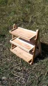 ชั้นวาง3ชั้นพับ(กว้าง50)เก็บได้ขนาดสูง45ซม กว้าง50ซมระหว่างชั้น13ซมแข็งแรงทนทานน้ำหนักเบาเคลื่อนย้ายง่ายทนแดดทนฝนสินค้ามีพร้อมส่งสินค้าเป็นงานไม้สักทองแท้