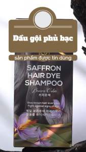 [Mẫu Mới_Chính Hãng Hàn Quốc] Dầu gội phủ bạc saffron tây á hàn quốc hộp 500ml. Dầu gội phủ bạc đen nâu đen hàng chính hãng. Thuốc nhuộm tóc nhuỵ hoa nghệ tây.