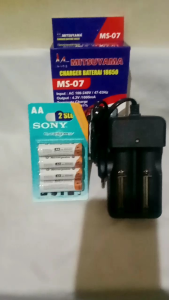 Baterai Sony AA isi 4 pcs & Free Charger Mitsuyama MS 07 2 Slot