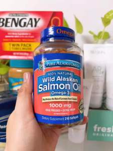 Viên Uống Dầu Cá Hồi Pure Alaska Omega 100% Natural - Wild Alaskan Salmon Oil Omega 3 - 1000mg 210 viên Của Mỹ - Date 02/2028