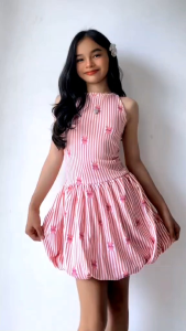 Kids Halter Ribbon Dress Cute Korean Mini Dress for Girls (7-12 yrs) Presko Party & OOTD Outfit