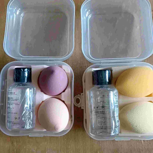 [Ready Stock] 2pcs/Set Beauty Egg Makeup Foundation Sponge Cosmetic Puff with Puff Cleaner