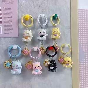 🌈Móc Khóa Mèo May Mắn Kèm Chuông Hoa – Phụ Kiện Treo Túi Chìa Khóa Siêu Cute - Nhiều Mẫu