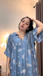 Daster Adelia Bahan Rayon Santung Busui Friendly Daster Wanita Motif Terbaru Daster Oversize Jumbo Bumil Baju Santai Wanita Homedress Rumahan Terlaris