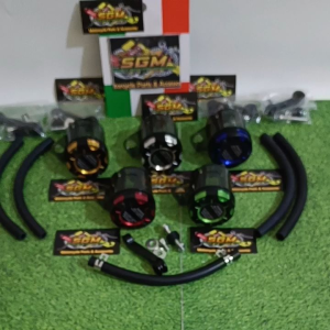 TABUNG MINYAK MASTER REM BRCMBO BIGSMOKE WARNA CNC /TABUNG BESAR + BREKET BLACK + SELANG + BAUT LAINNYA UNIVERSAL ( UNTUK TIPE MASTER REM TABUNG PISAH )