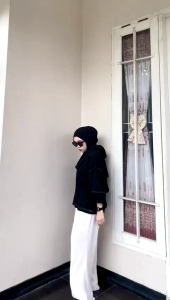 Blouse Oversize Lengan Balon Combad Premium // Atasan Wanita Kekinian