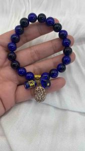 Blue Tiger Eye with Buto ng Sinukuan/Money Bar/Mantra Lucky Charm Bracelet