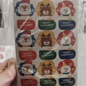 ☃️❄️⛄ Merry Christmas Celebration Cute Mini Sticker Santa Claus / Deer / Snowman (圣诞卡通靴子造形礼品封口贴 包装袋装饰贴纸 圣诞贴纸) (3CM x 4.5CM) 1 Piece (1张)☃️❄️⛄