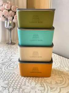 不锈钢保鲜盒 (1套2个) stainless steel food storage box #不锈钢玛卡龙保鲜盒,双层设计,一个可以当两个用,玛卡龙的配色😍# 颜值也高#适合上班族带的便当盒推荐 #野餐保鲜盒 #不锈钢保鲜盒 #可加热保鲜盒🌈🌈