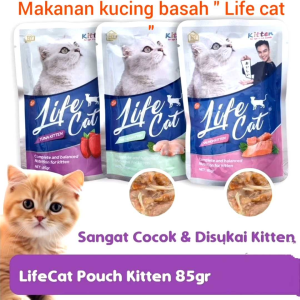 LIFE CAT POUCH KITTEN 85 GR - MAKANAN KUCING BASAH ANAK KUCING KEMASAN SASHET 85 GR DENGAN 3 VARIAN RASA TUNA SALMON CHICKEN YANG DI SUKAI ANAK KUCING