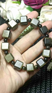 Premium Grade Obsidian Bracelet 11mm+ 极品品质天然金曜石精品方糖方块时尚款手串 强猫眼光效双猫眼手串 11mm+