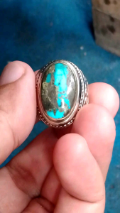 CINCIN BATU PIRUS PERSIA MOTIF ANGKA "1" ASLI NATURAL