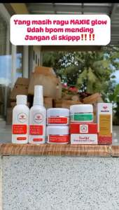 6 in 1 cream maxie skincare cream siang malam toner facial wash cream flek bonus serum