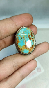 Cincin pirus persia/turquoise agate origin iran
