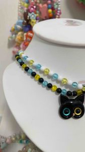 สร้อยคอลูกปัดพรรอมจี้โบว์หลากหลายสีให้เลือกสรร