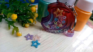 Gantungan Kunci Lucu Shaker Double Layer Kombinasi Violet Merah Ruby Kekinian Murah