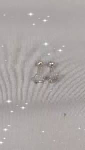 ต่างหู สตั๊ด หินมูนสโตน ผ่านการทำพิธีแล้ว เครื่องรางโชคดี