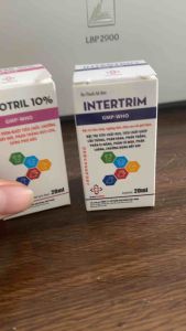 Bộ 2 ống dung dịch xử lý tiêu chảy tiêu chảy ghép cầu trùng gà đá và các vật nuôi khác (gồm 1 enrotril+1 lọ intertrim 20ml)