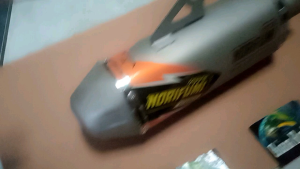 Silincer Knalpot Norifumi Rocket 4 Titanium Sandblast PNP untuk motor CRF KLX DTRACKER WR TIGER TRAIL SCORPIO TRAIL Only Silincer