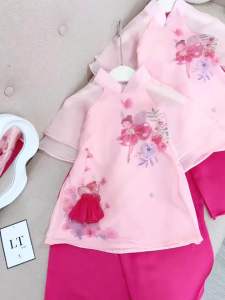 Áo dài Tết 2026- áo dài đỏ cho bé gái