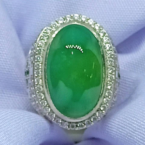 Cincin PERAK Permata NATURAL BACAN