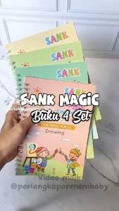 SANK MAGIC practice book 1 set isi 4 buku + pulpen/buku belajar menulis huruf dan angka