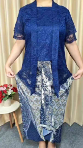 Kebaya kutubaru lengan pendek model kancing depan bahan brokat cornelly sudah lapis furing
