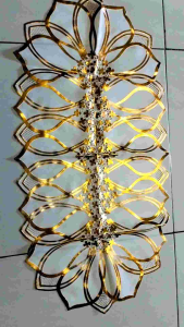 Taplak meja tamu exlusive vinil bunga teratai ukuran 40 cmx 85 cm