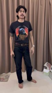 Hiend ด้ายทองกระบอกเล็ก กางเกงยีนส์ 16ออนซ์ แถมป้ายห้อย