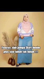 SKIRT JEANS PLUS SIZE (SILA PM ADMIN SEBELUM ORDER)
