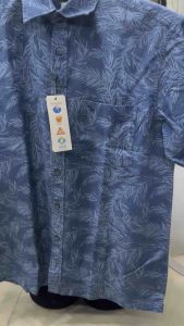 (6R0473)Áo sơ mi năm ngắn tay lai ngang Form regular( rông) vải line dày dặn