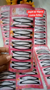 Jepit Rambut Hitam Polos / Jepit Rambut Tip Top (isi 10pcs)