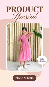 Gaun Anak Bahan Mutiara Polos Bagian Depan Belakang