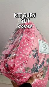 Set Kitchenset ( Cover Tudung Saji Bulat Taplak meja Megicom Kulkas Tisu Galon )
