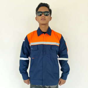 Baju Wearpack Safety Lengan Panjang Kombinasi Oren Polos