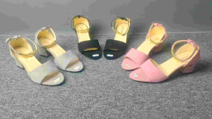 sandal high heel/hak tahu 5 cm tali emas sol karet