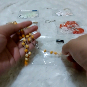 KALUNG ROSARIO TRAVEL POUCH / FREE CUSTOM NAMA GANTUNGAN KUNCI ROSARIO ZIPPER LOCK TRANSPARAN