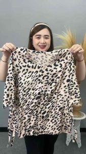 Kemeja Blouse Wanita Motif Bunga Garis Busui Bisa Pakai