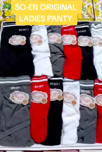 SO-EN ORIGINAL LADIES PANTY BIKINI OUT SIDE GARTER SOLD BY 6PCS/12PCS RANDOM PLAIN ONLY