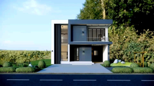 แบบบ้านโมเดิร์นกล่อง  1 กล่อง