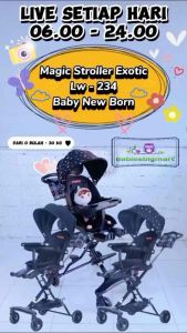 Magic Stroller Exotic LW 234 Full Tidur Hadap Depan Belakang New Baby