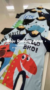Baju renang anak laki laki diving premium motif dinosaurus dan paus untuk anak 1 sampai 8 tahun