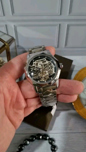FORSINING UTOPIA 8240 SILVER DAN GOLD JAM TANGAN PRIA MEKANIK AUTOMATIS TANPA BATERAI FREE BOX